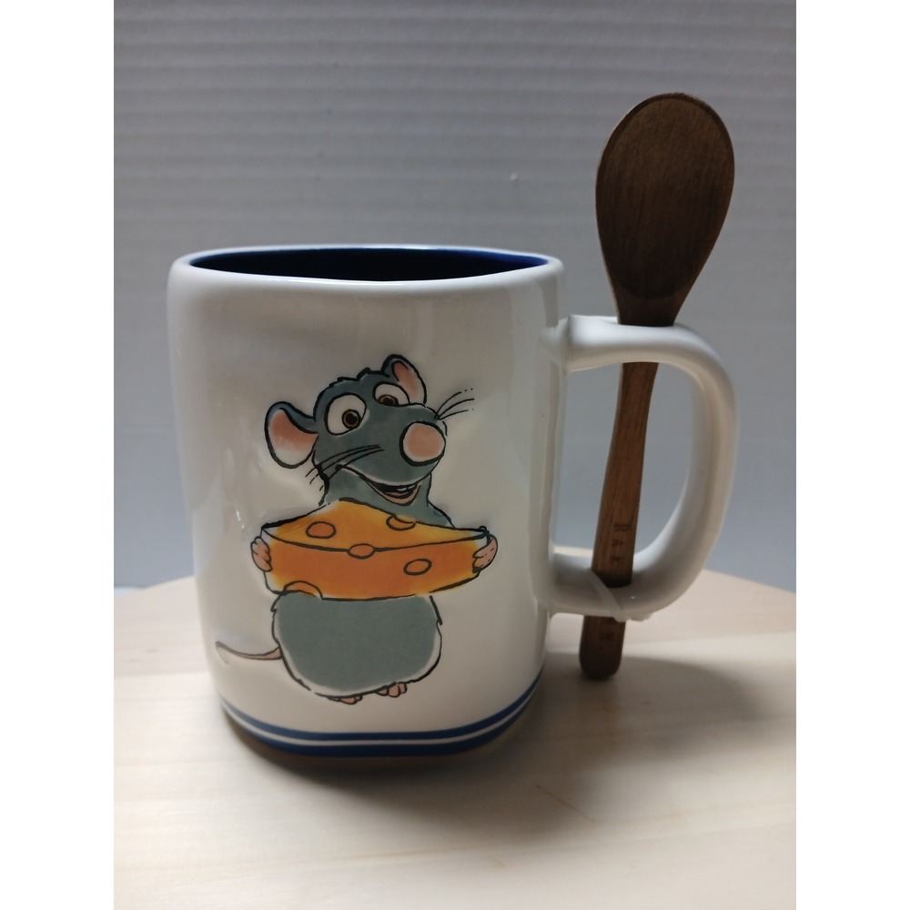 Rae Dunn DISNEY LE Petit CHEF Remy Bon Appetit Mug Double Sided W/ Spoon